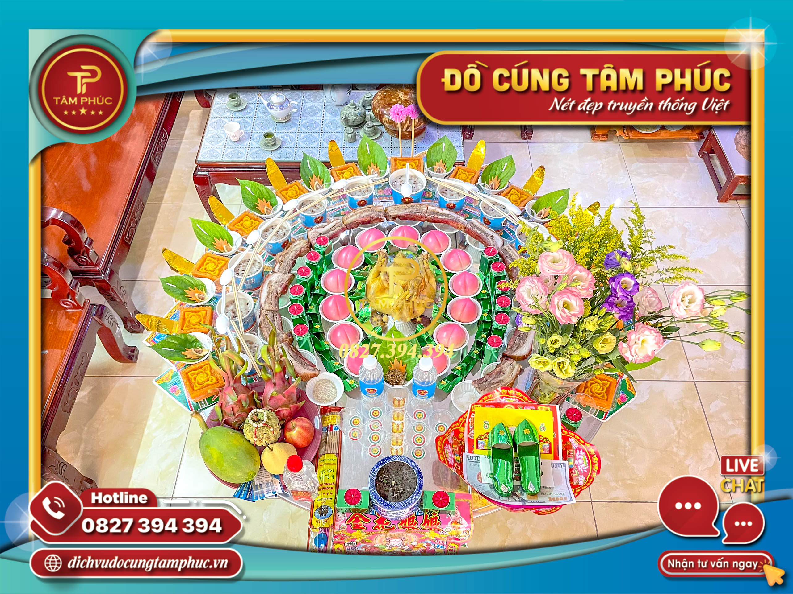 Mâm cúng Thôi nôi gói VIP cho các bé yêu.